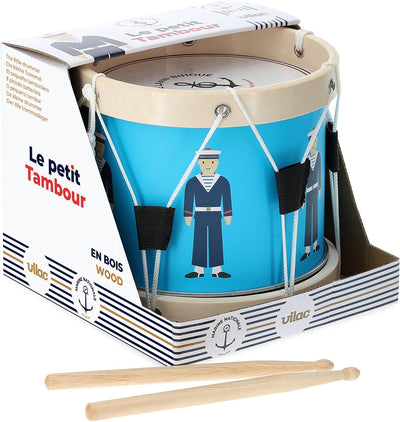 Vilac - Tambour-Trommel-Holz- Spielzeugmusikinstrument