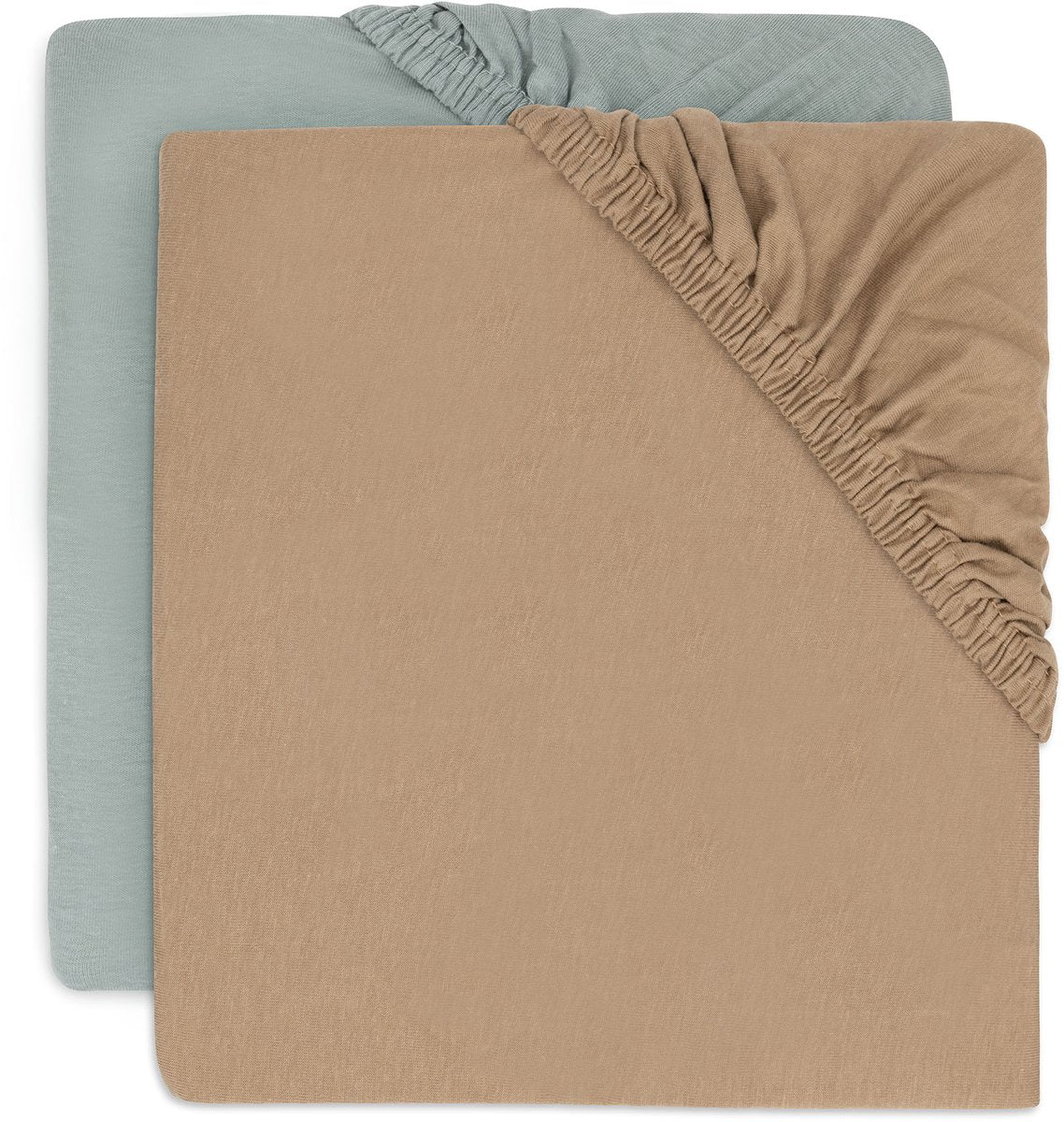 Jollein Baby – Spannbettlaken Jersey 40 50 x 80 90 cm – Babybett – weiche Baumwolle – 2 Stück – seegrüner Keks