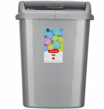 Curver Dominik-Serie – Abfallbehälter – 10 l – Schwingdeckel – modernes Design
