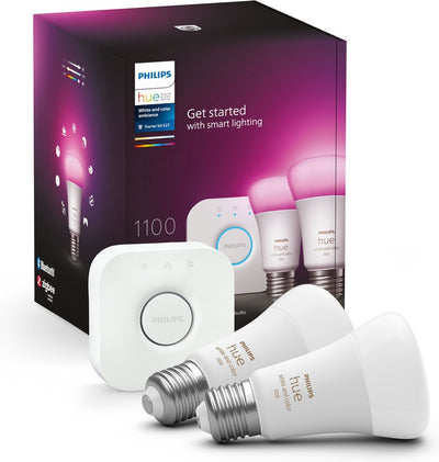 Philips Hue Starter Kit – weiß und farbig – 2 Lampen – E27 – 1100 lm