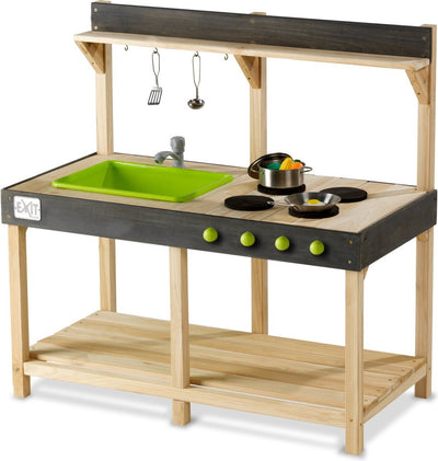 Exit Toys Exit Yummy 100 Holz-Außenküche – Matschküche – Outdoor-Spielküche – Kinder – FSC-Holz – Natur