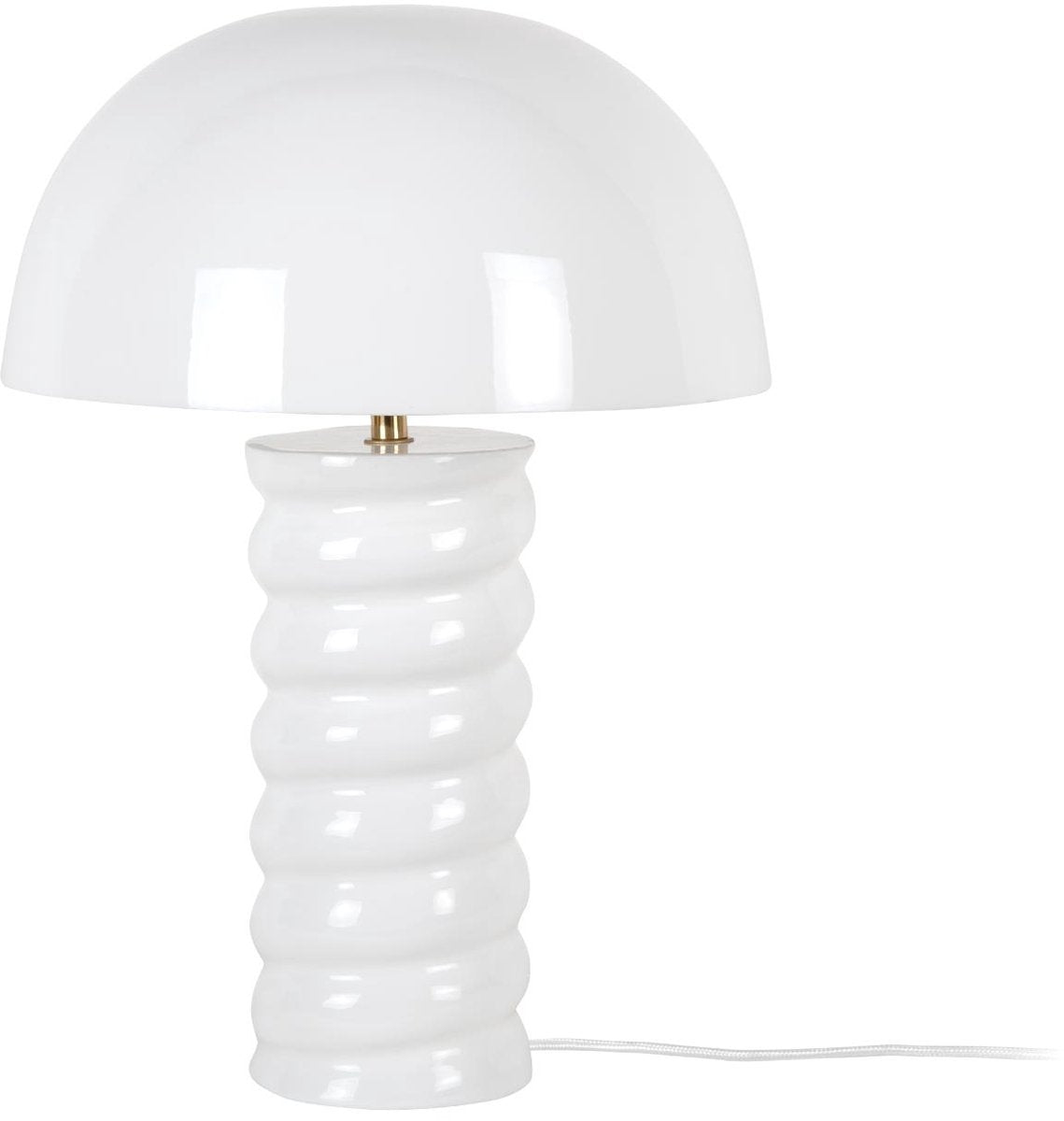 Leitmotiv Tischlampe Gracio - glänzendes Weiß - ø30cm - skandinavisch