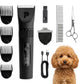 Peluvio Nikos Hundeschermaschine – professioneller Akku-Trimmer für Hunde – 5 Geschwindigkeiten (5000–7000 U/min) – Klinge aus Keramikstahl – 180-Minuten-Akku – IPX7 wasserdicht – LED-Anzeige – 4 Aufsteckkämme + Detailkopf – Aluminiumgehäuse – USB-C