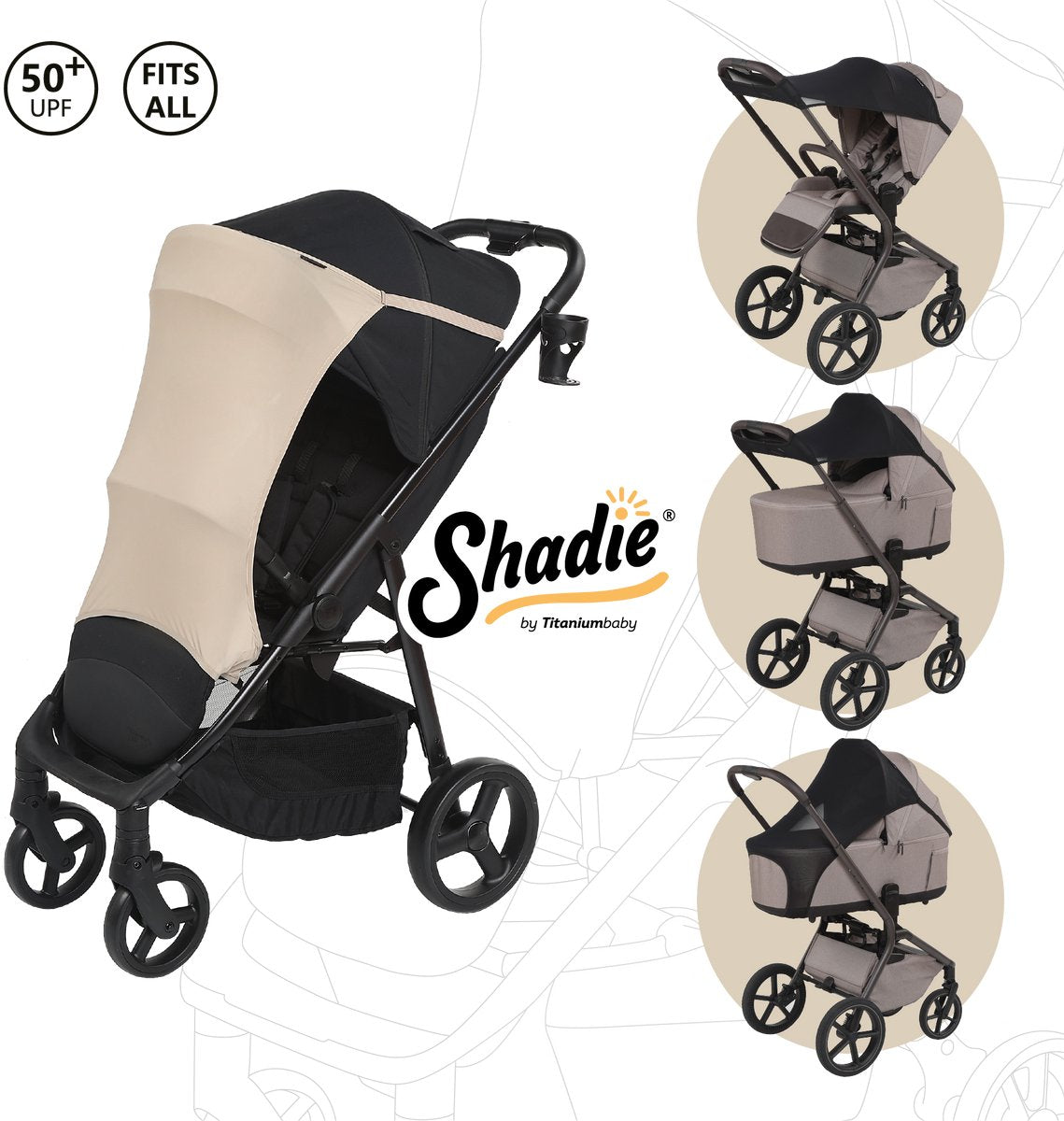 Titanium Baby Titanium Baby Shadie elastischer Sonnenschirm mandelbeige