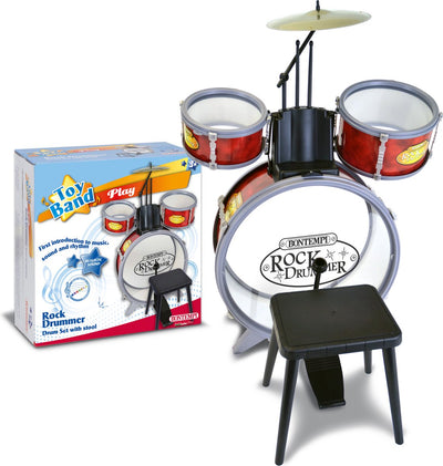 Bontempi spa bontempi – Schlagzeug – Spielzeuginstrument – Rock-Schlagzeug mit Stuhl