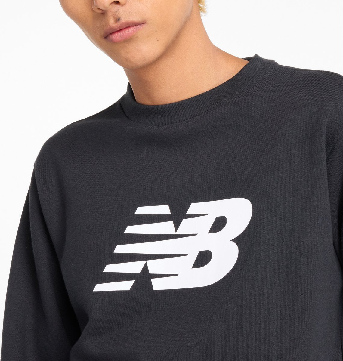 New Balance Sport Core Brushed Crew Herrenpullover – Schwarz