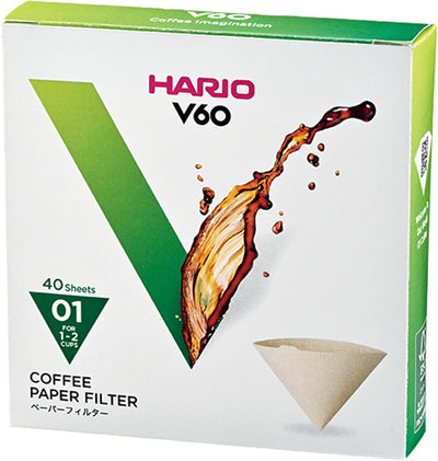 Hario v60 Filterpapier – Größe 01 – 40 Stück – braun