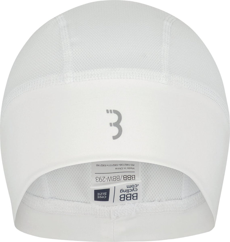 BBB Fahrradhelm-Mütze Sommer – Fahrradkappe für unter dem Helm – 10–25 °C – Mesh-Oberteil für zusätzliche Belüftung – Weiß – Einheitsgröße – Komfort-Mütze Helmkappe Fahrrad BBW-293
