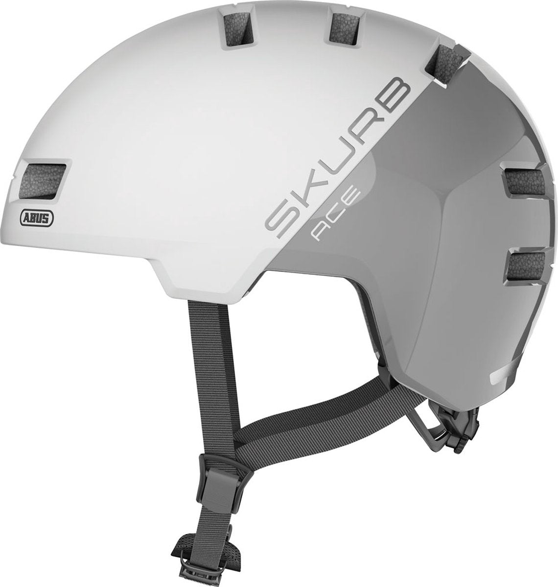 Abus Helm Skurb Ace L Silber Weiß