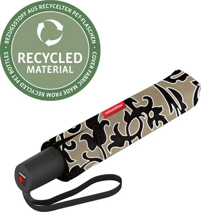 Reisenthel Umbrella Pocket Duomatic Faltschirm – ø 97 cm – Barockmarmor schwarz