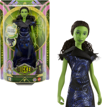 Wicked for Good singende Elphaba-Puppe – singt „for good“ – singende Modepuppe