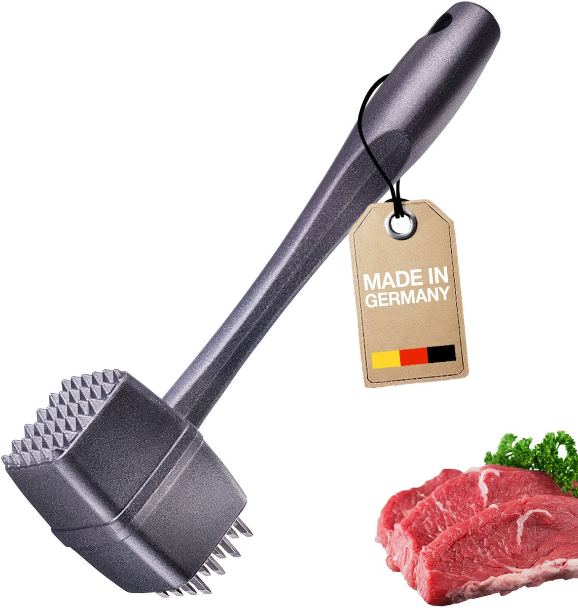 Westmark Steakmaster Black Edition – doppelseitiger Fleischhammer, Steakhammer für Steak, BBQ-Grillen – schwerer Fleischhammer – Anthrazit