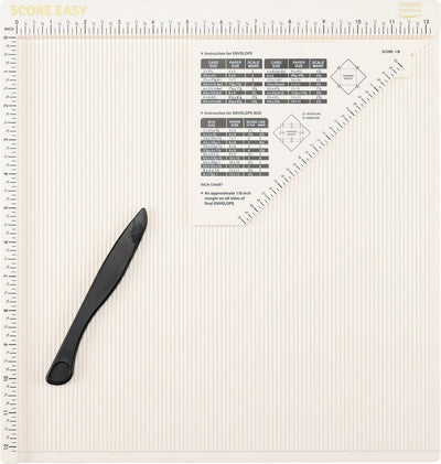 Vaessen Creative Scoring Board – einfach punkten – 30,5 x 30,5 cm – mit Klappbein und Lineal – in Zoll – gebrochenes Weiß