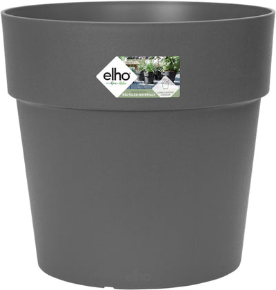Elho Vibia Straight Round 47 – großer Blumentopf für den Außenbereich – 100 % recycelter Kunststoff – ø 47,0 x H 44,4 cm – Anthrazit