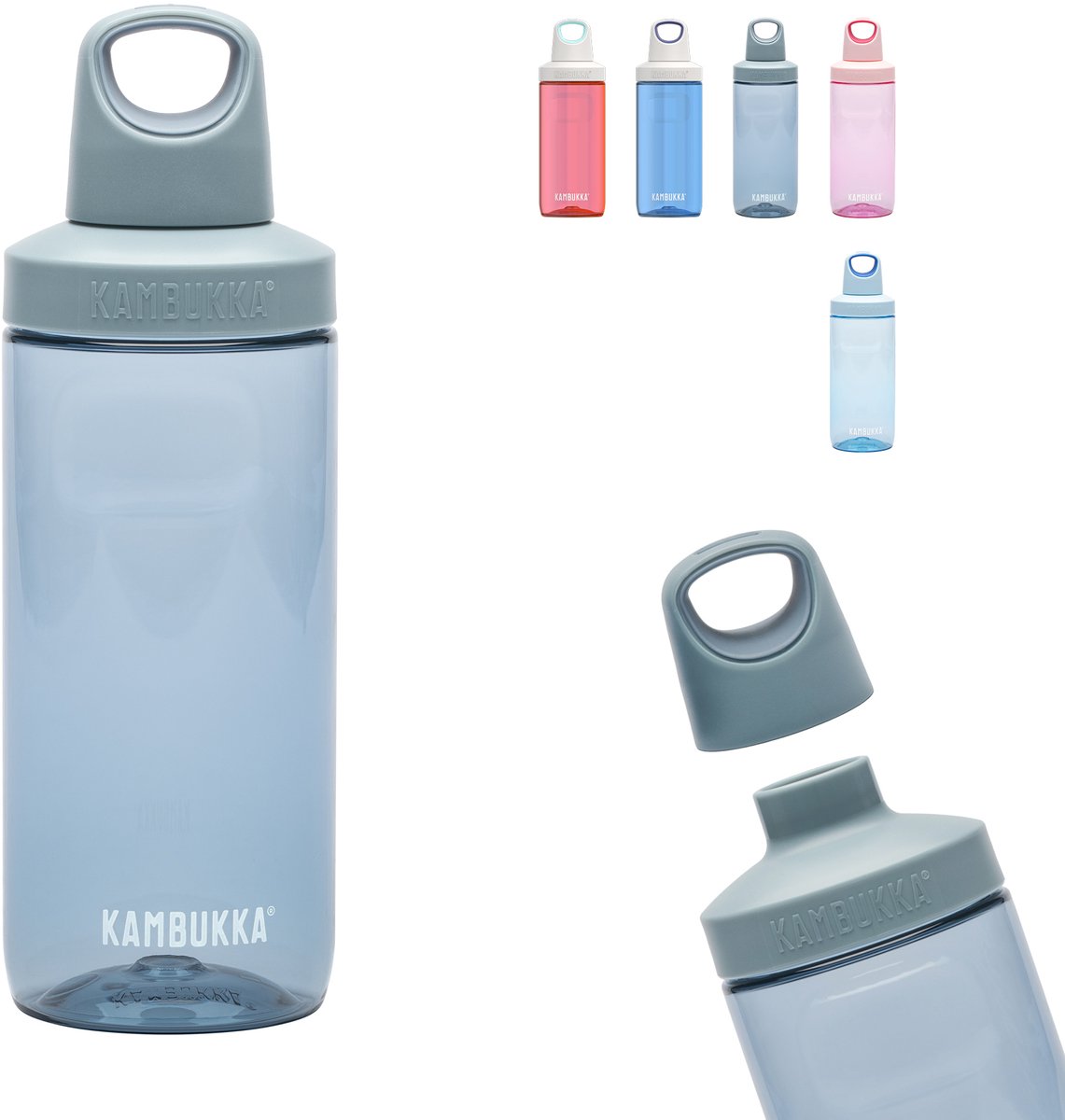 Kambukka Reno Trinkflasche 500 ml – grau mit Schraubverschluss