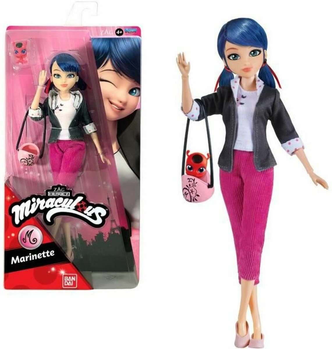 Bandai – Miraculous Ladybug – Modepuppe 26 cm – Marinette – offiziell lizenzierte Miraculous – Gelenkpuppe Marinette – Spielzeug für Kinder ab 4 Jahren – P50005