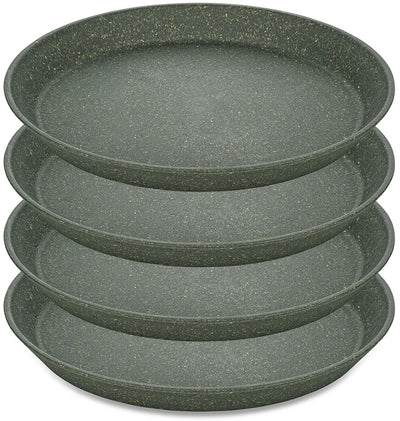 Koziol runder Teller, 20,5 cm, 4er-Set, bio, aschgrau - | Platte verbinden