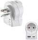 Hama Reisestecker - EUR (Typ E, F) nach USA (Typ B) - 1x USB-A, 1x USB-C PD - Weiß