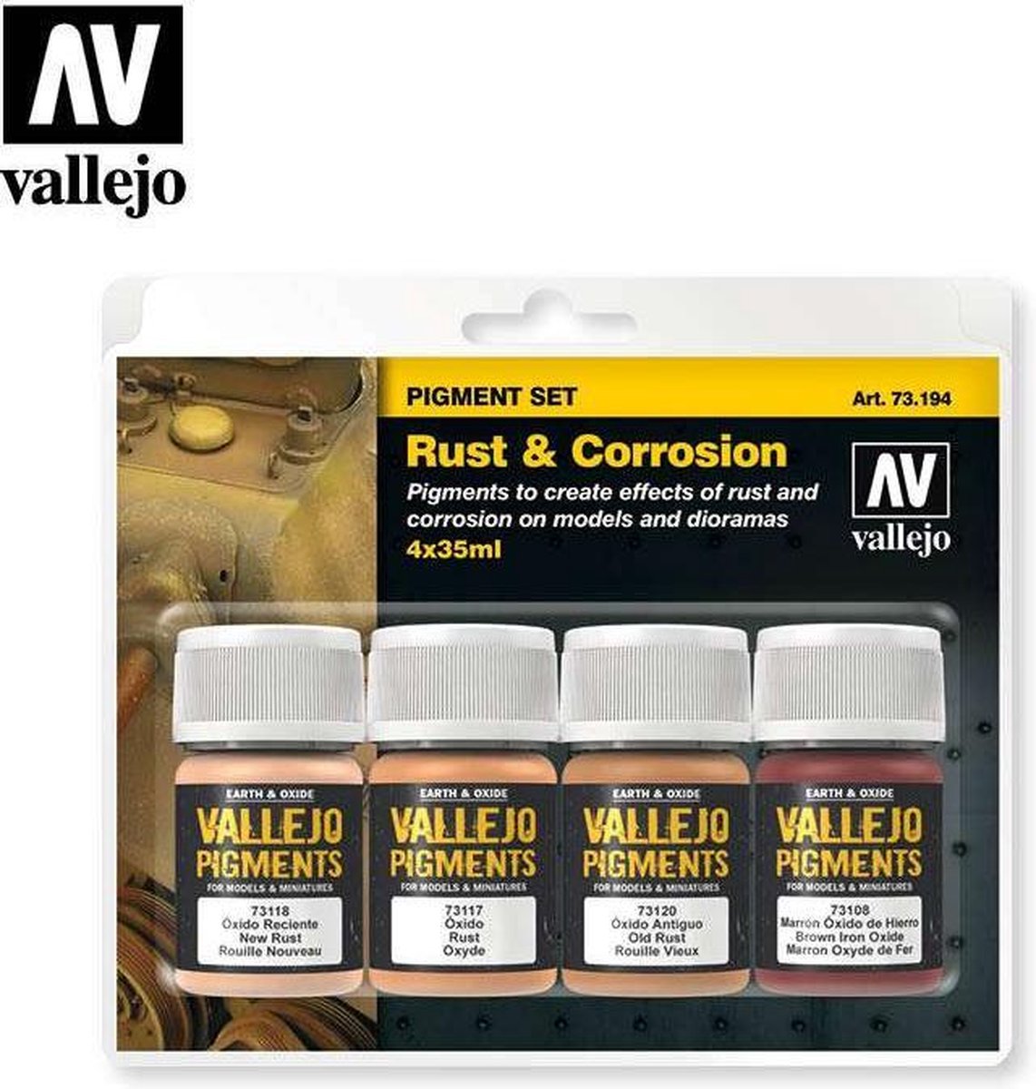 Vallejo val73194 – Rostkorrosionspigment-Set – 4 Farben