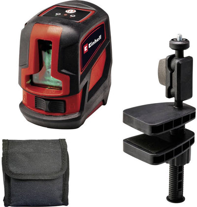 Einhell Kreuzlinienlaser TC-LL 2 g - Arbeitsbereich 16 m - horizontal vertikal - Nivellierbereich 4° - grüner Laser - inkl. höhenverstellbarer Wandhalter - inkl. praktische Aufbewahrungstasche