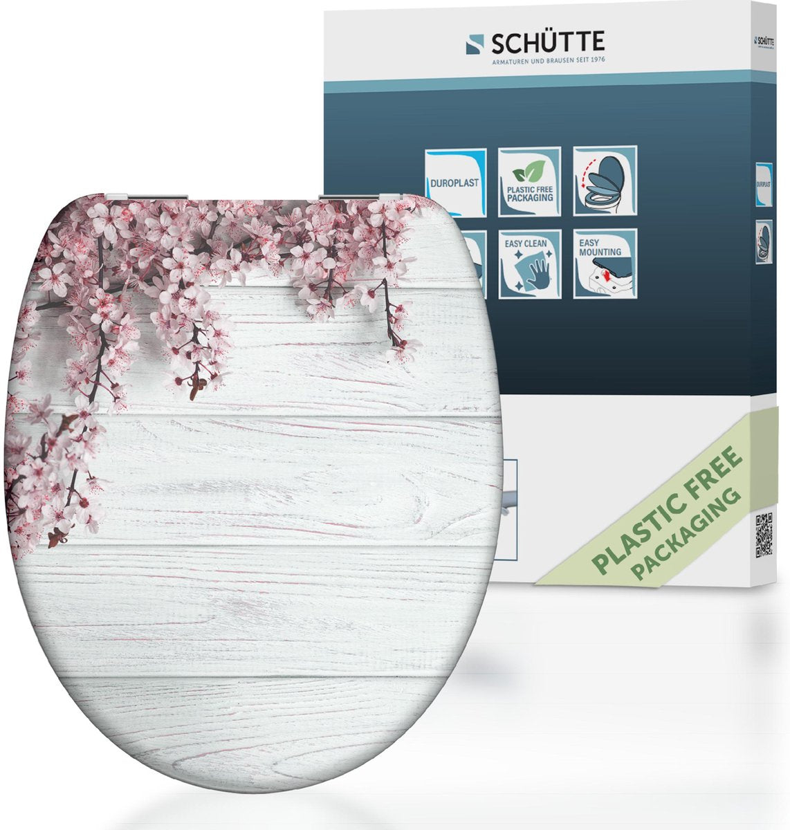 Schütte Schütte Toilettensitz mit weichen Blüten Holz Holz