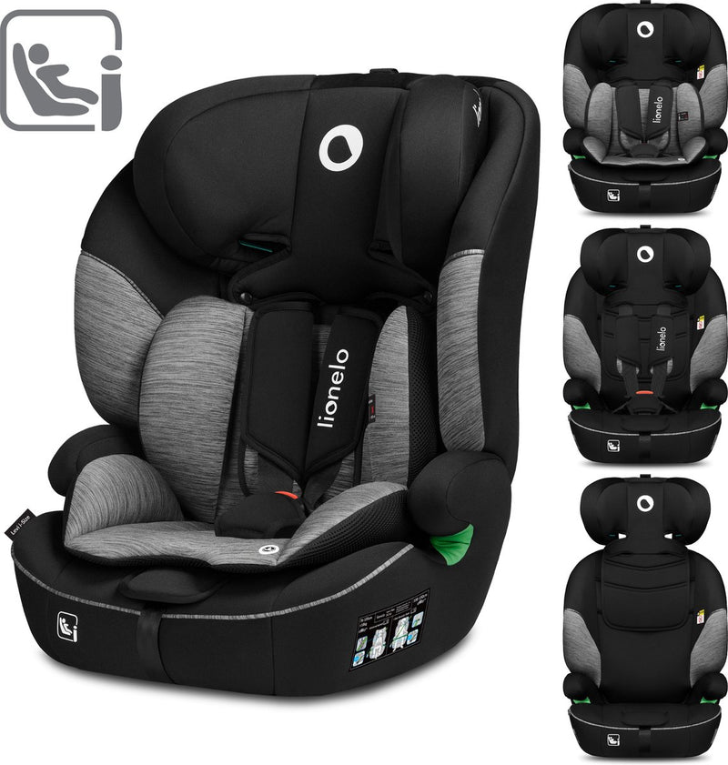 Lionelo Levi – Autositz – von 1,5 bis 12 Jahren (76–150 cm, 9–36 kg Gruppe 1 2 3) – bequemer breiter Sitz – Memory-Schaum – Kopfstütze mit 10 Positionen – i-Size-Autositz