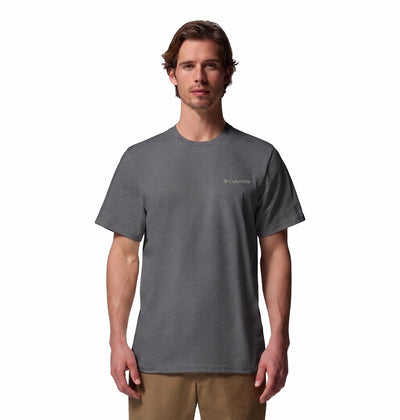 Columbia CSC™ Outdoor Back Graphic Tee Herren-Outdoor-Shirt – City Grey Heather, Sunscape