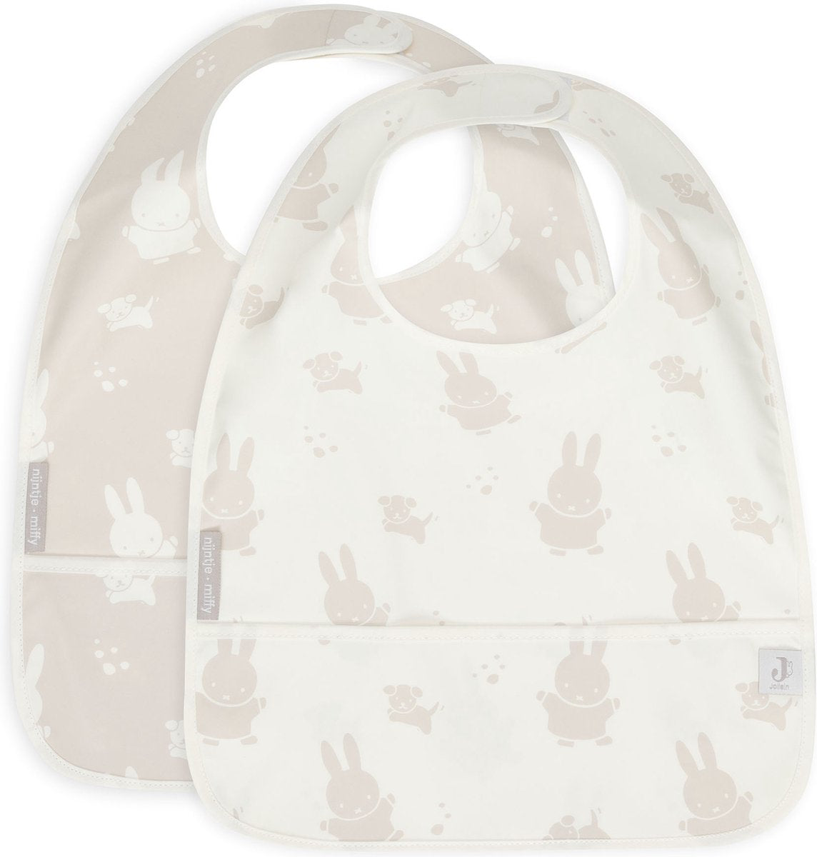 Jollein x Miffy Lätzchen wasserdicht Miffy Snuffy – Nougat – 2 Stück