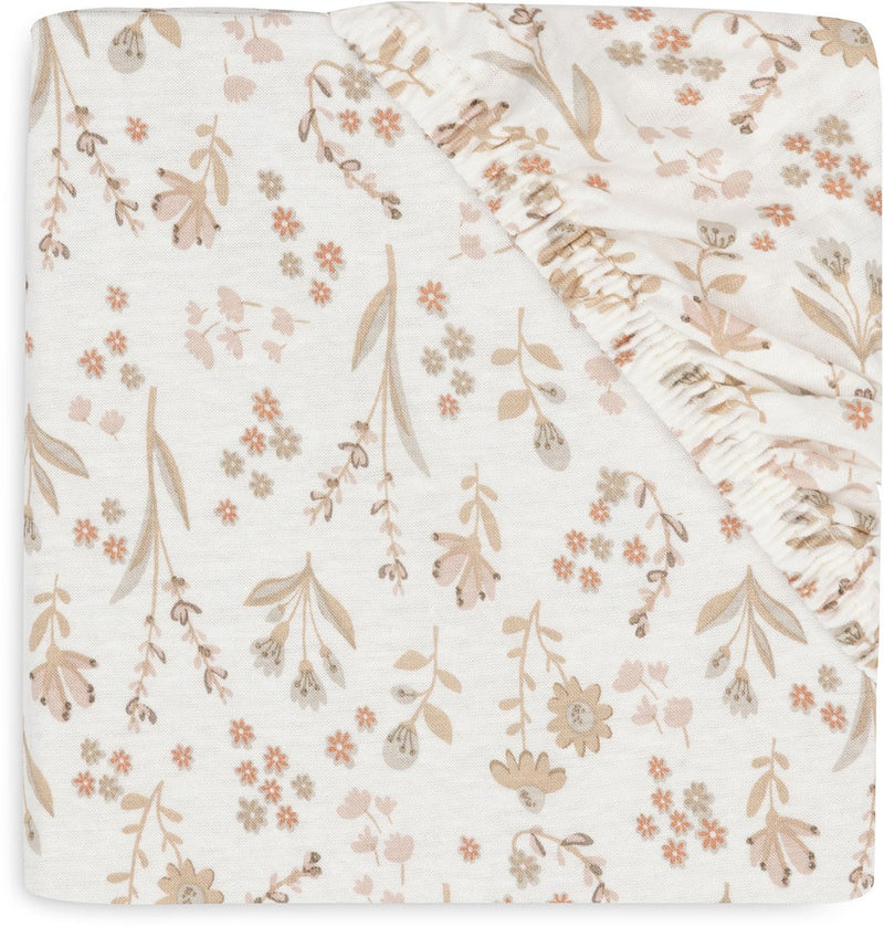 Jollein Baby - Spannbettlaken Jersey 60x120cm - Babybett - weiche Baumwolle - blumig