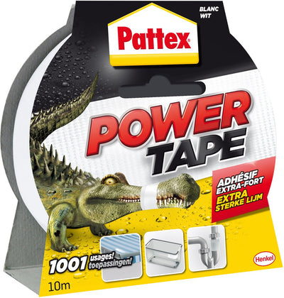 Pattex 1001842 - Powerband 10m weiß sw | 6 Stück