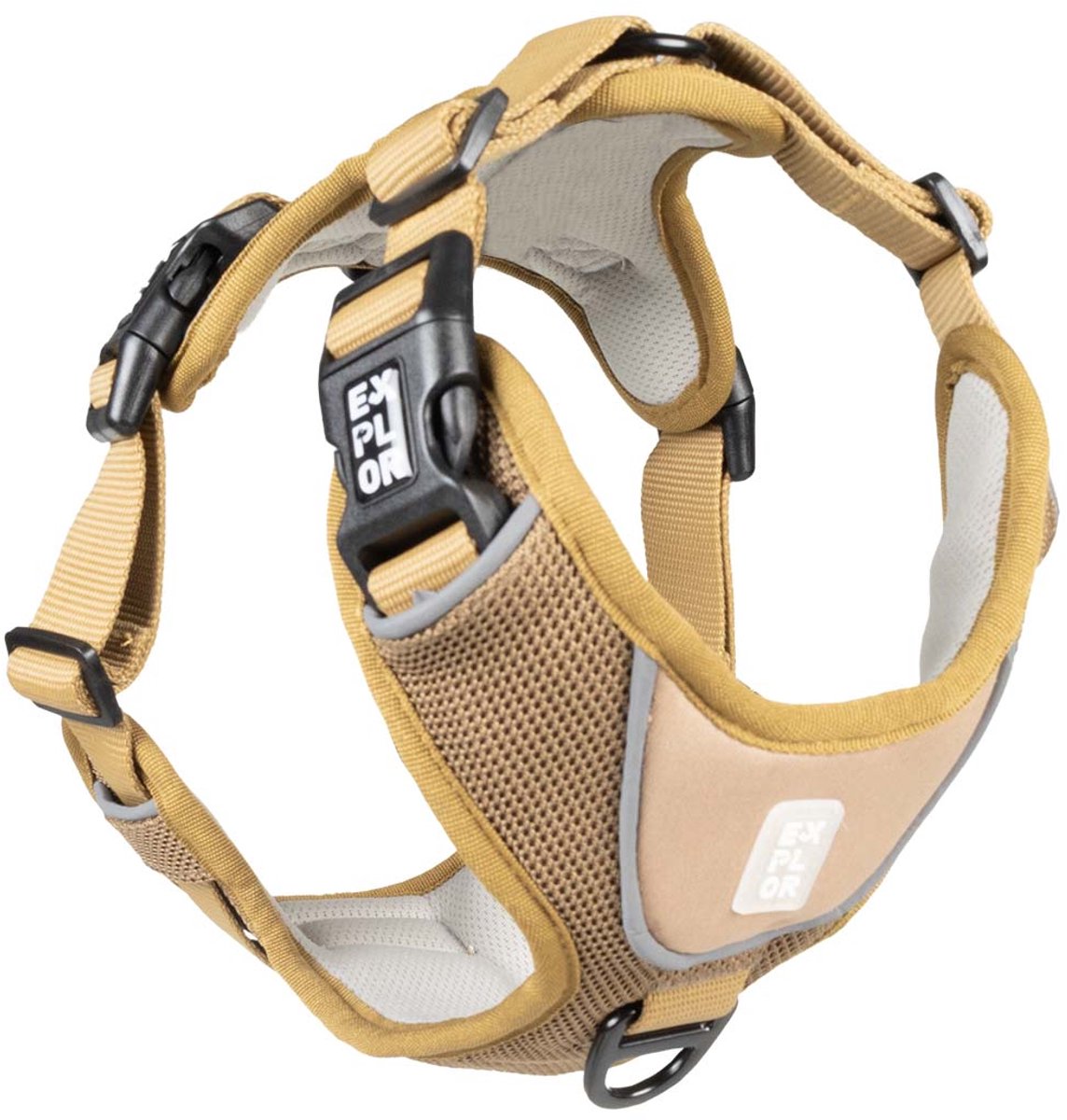 Explor Duvoplus Ultimate Fit Geschirr No-Pull Classic für Hunde S-35-45cm-40-52cm Honiggold