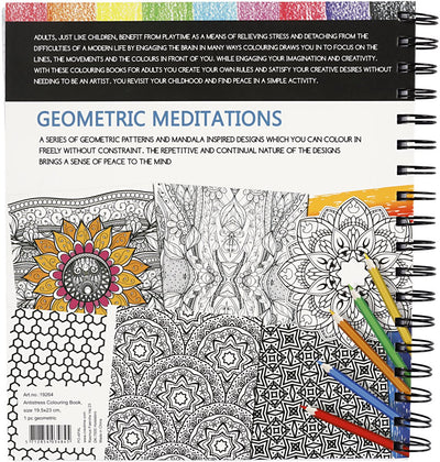 Creativ Company Malbuch, geometrisch, Format 19,5x23 cm, Seitenanzahl 64, 1 Stück