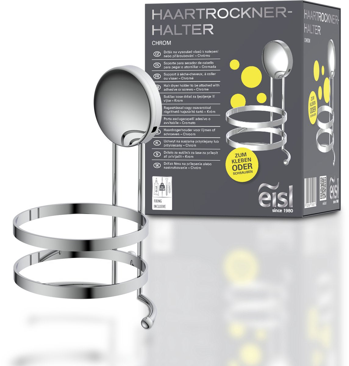 Eisl Haartrocknerhalter – zum Kleben oder Schrauben