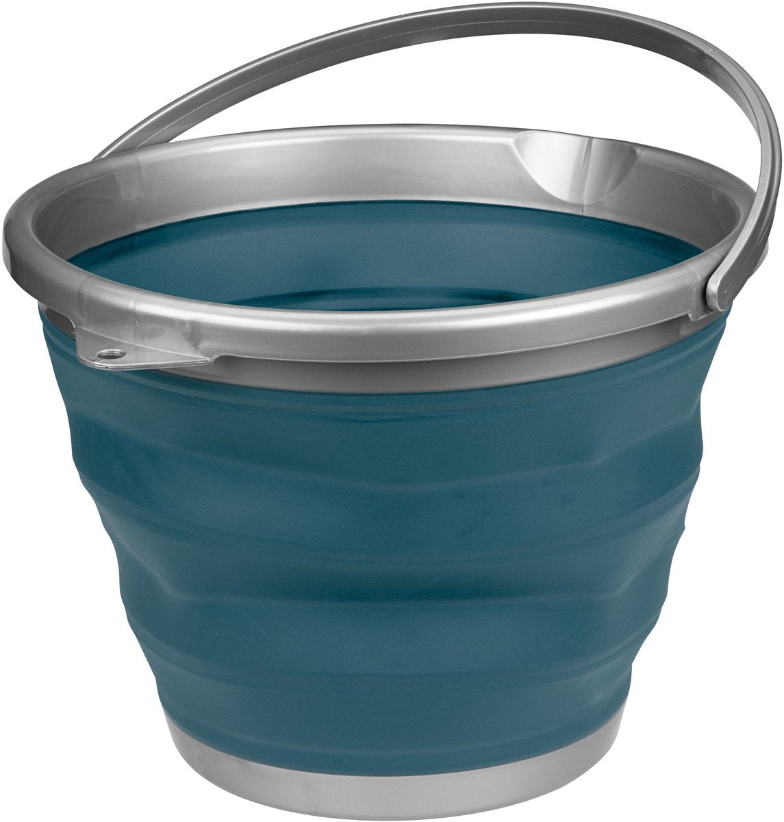 Abbey Camp faltbarer Eimer – 10 Liter – Blaugrau – mit Griff – kompakt faltbar