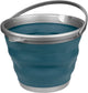 Abbey Camp faltbarer Eimer – 10 Liter – Blaugrau – mit Griff – kompakt faltbar