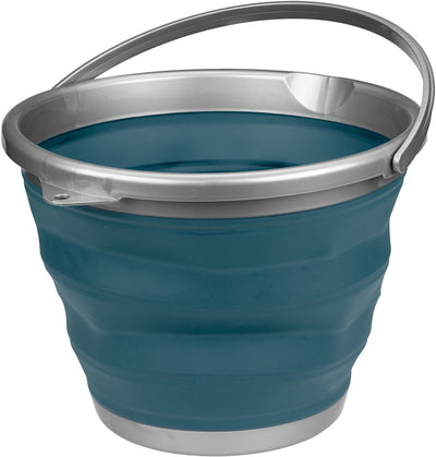 Abbey Camp faltbarer Eimer – 10 Liter – Blaugrau – mit Griff – kompakt faltbar