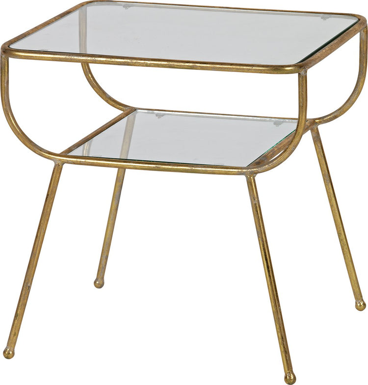 Woood erstaunlicher Beistelltisch – Metall – antikes Messing – 47 x 47 x 40,5