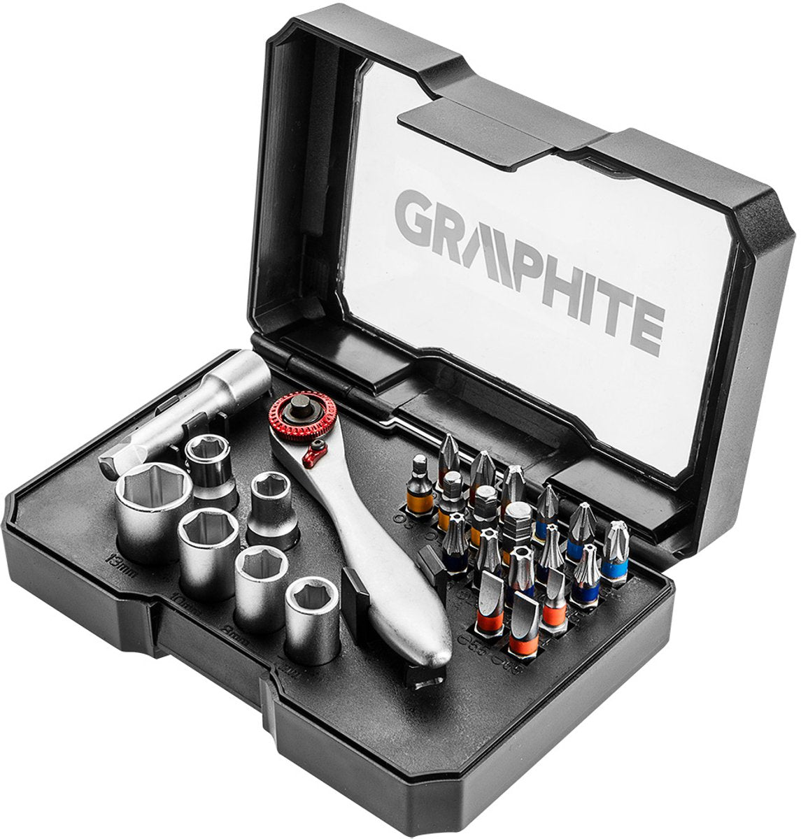 Graphite – Schraubendreher-Bit-Set – 26-teilig – PH PZ SL Hex Tx