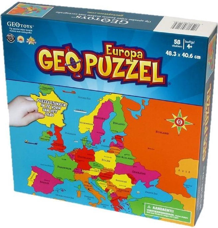 Geotoys Geopuzzle Weltkarte Europa – 58 Puzzleteile
