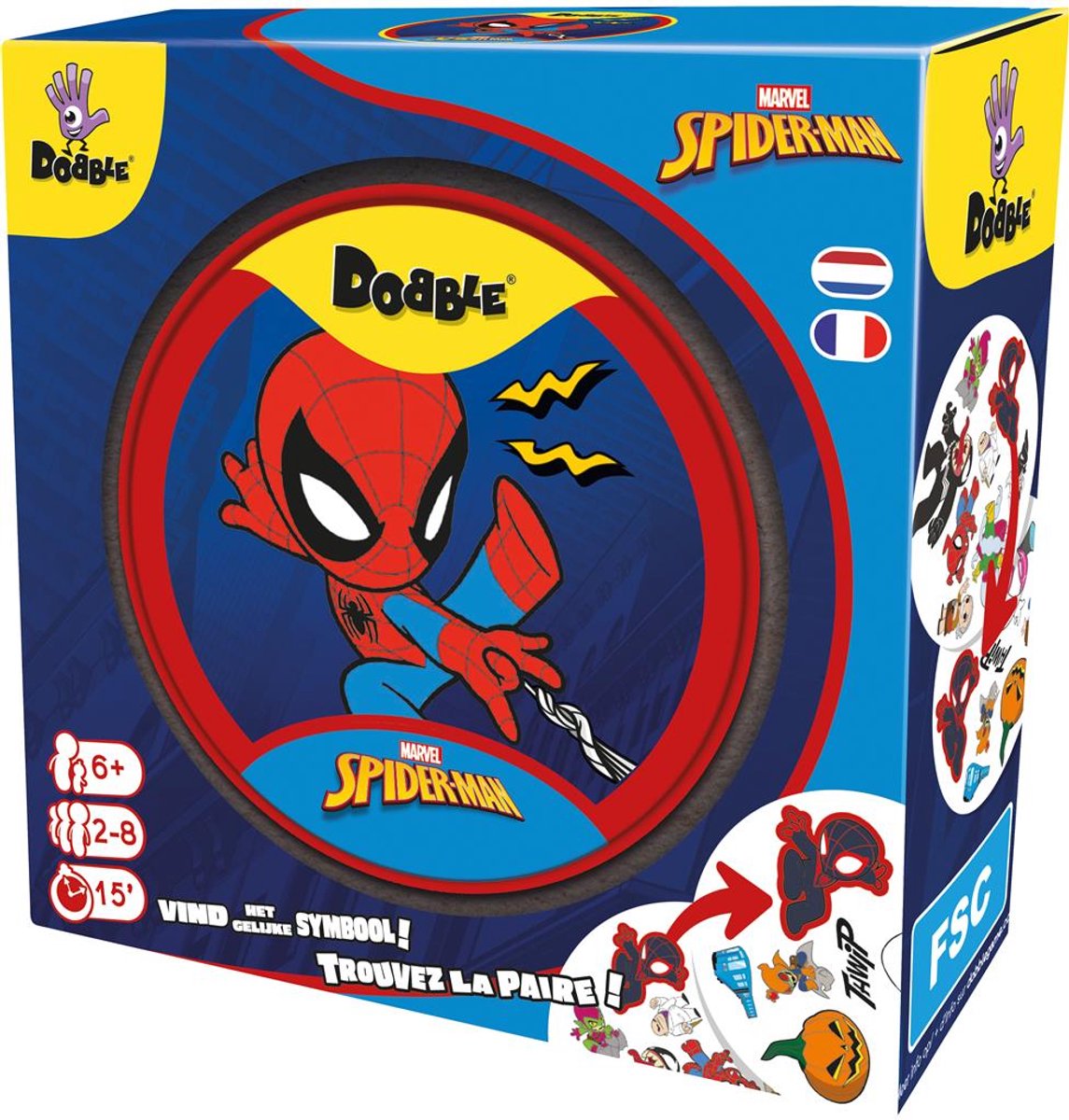 Asmodee Dobble Spiderman Kartenspiel – Spiel für die ganze Familie.