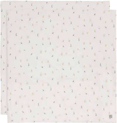 Jollein – hydrophiles Tuch groß 115 x 115 cm – Wickeltuch – weiche Baumwolle – 2 Stück – Dschungel-Jambo