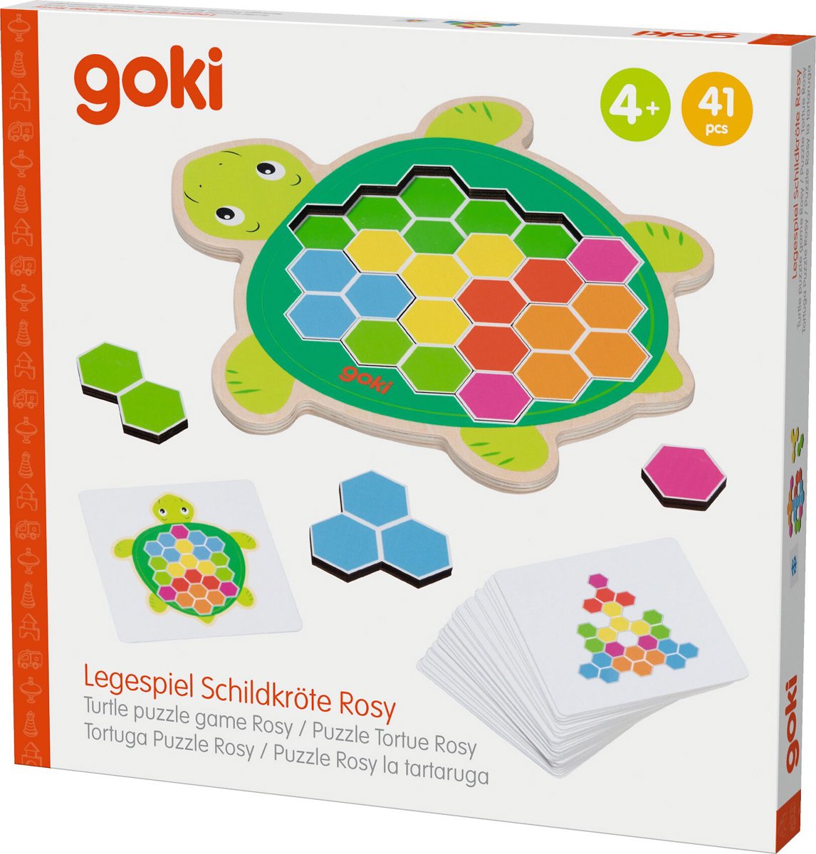 Goki Holzschildkröten -Puzzlespiel Rosy, 41.