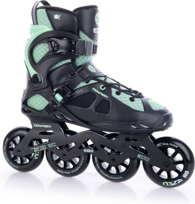 Tempish Ezza 90 Damen-Inline-Skates – 4 x 90 mm Rollen – Fitness-Inline-Skates – Schwarz Grün – Größe 39