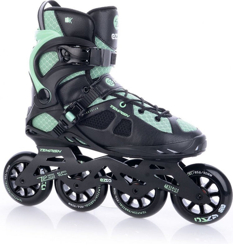 Tempish Ezza 90 Damen-Inline-Skates – 4 x 90 mm Rollen – Fitness-Inline-Skates – Schwarz Grün – Größe 37