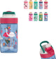 Kambukka Lagunenwasserflasche 400 ml – blauer Flamingo mit integriertem Strohhalm – Trinkflasche für Kinder