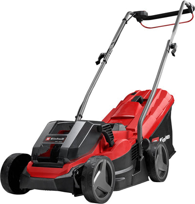 Einhell Akku-Rasenmäher GE-CM 36 33 Li Kit – Power X-Change – 36 V Li-Ion – Schnittbreite 33 cm – empfohlene Rasenfläche: bis zu 250 m² – 30 l Fangbox – Schnitthöhe: 25–65 mm – inkl. 2x 2,5-Ah-Akku + 2x Ladegerät