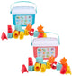 Let's Play Let's Play Alphabet-Formen-Sortierset – 16-teilig – Lernspielzeug mit Buchstaben und Formen – inklusive Aufbewahrungseimer – sortiert