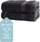 Stille. Living Hush Living Gästehandtuch – 2er-Set – 33×50 cm – 100 % Baumwolle – schwere Qualität 500 g m2 – stilvolle Bordüre und Aufhängeöse – Anthrazit