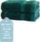 Stille. Living Hush Living Gästehandtuch – 2er-Set – 33×50 cm – 100 % Baumwolle – schwere Qualität 500 g m2 – stilvolle Bordüre und Aufhängeöse – dunkelgrün
