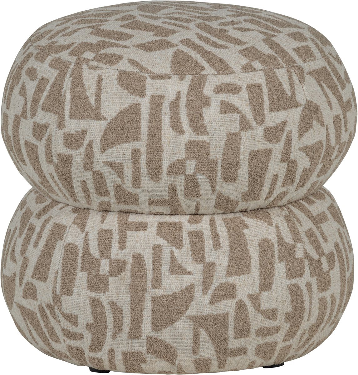 Woood Anic Sitzpuff – Polyester – grafisches Muster – Sand – 40 x 43 x 43 cm